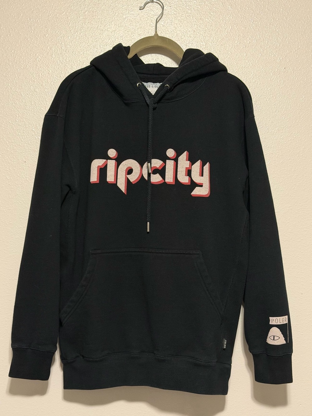 Poler Black Ripcity Portland Trailblazers Graphic Crewneck Hoodie